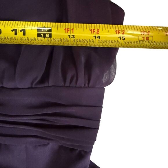 David's Bridal Plum Bridesmaid Prom Halter floor Length Dress Size 2 - Picture 12 of 12